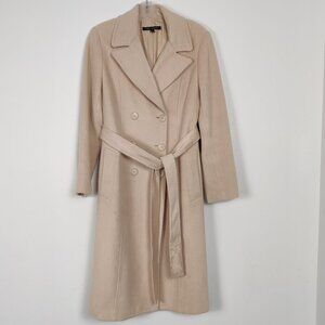 Sandra Angelozzi Women's Wool Coat Size 38 Beige Quiet Luxury Old Money Timeless